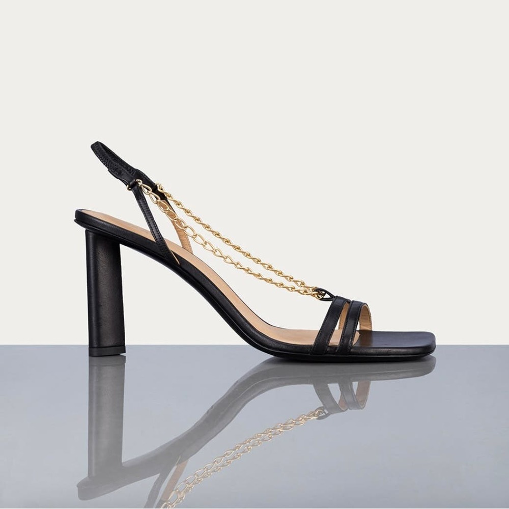 NEW Frame Le Tati Chain Sandal in Noir Black